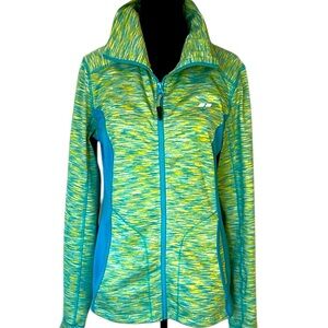 Koppen Women's Blue and Green Zip Up Jacket size small
